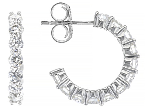 Moissanite Platineve Hoop Earrings 2.40ctw DEW