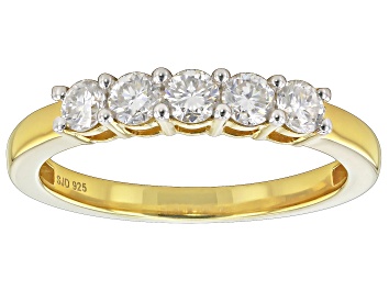 Picture of Moissanite 14k Yellow Gold Over Silver Ring .50ctw DEW