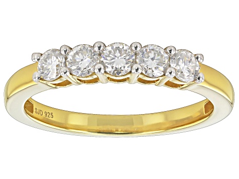 Moissanite 14k Yellow Gold Over Silver Ring .50ctw DEW