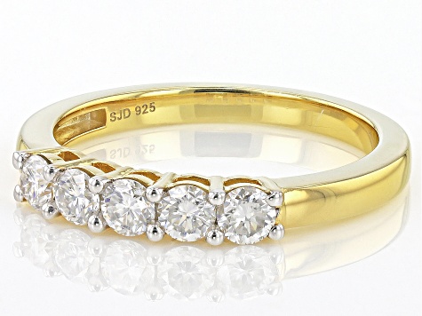 Moissanite 14k Yellow Gold Over Silver Ring .50ctw DEW