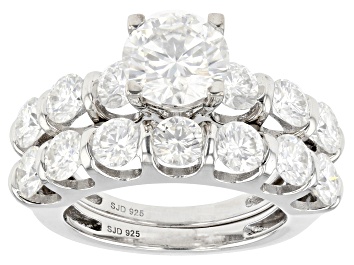 Picture of Moissanite Platineve Ring And Band 4.89ctw DEW