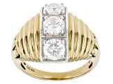Moissanite 14k Yellow Gold Over Silver Ring 1.50ctw DEW