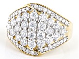 Moissanite 14k yellow gold over sterling silver ring 1.76ctw DEW