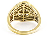 Moissanite 14k yellow gold over sterling silver ring 1.76ctw DEW