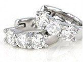 Moissanite Platineve Huggie Earrings .96ctw D.E.W