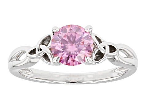 Pink Moissanite Platineve Ring 1.00ct D.E.W