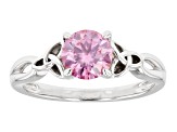 Pink Moissanite Platineve Ring 1.00ct D.E.W