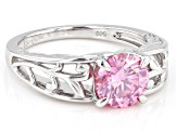 Pink Moissanite Platineve Ring 1.50ct D.E.W