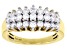 Moissanite 14k yellow gold over silver ring 1.14ctw DEW.