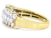 Moissanite 14k yellow gold over silver ring 1.14ctw DEW.