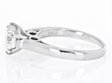Moissanite Inferno cut Platineve Solitaire ring 2.17ct DEW.
