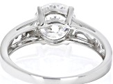 Moissanite Inferno cut Platineve Solitaire Ring 2.17ct DEW.