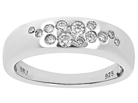 Moissanite Platineve Bubble Ring .34ctw DEW.