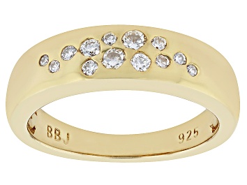 Picture of Moissanite 14k Yellow Gold Over Silver Bubble Ring .34ctw DEW.