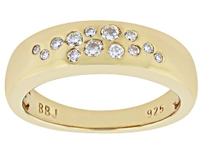 Moissanite 14k Yellow Gold Over Silver Bubble Ring .34ctw DEW.
