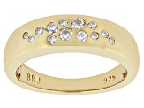 Moissanite 14k Yellow Gold Over Silver Ring .34ctw DEW.