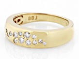 Moissanite 14k Yellow Gold Over Silver Bubble Ring .34ctw DEW.