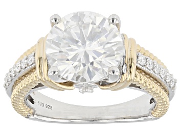 Picture of Moissanite platineve and 14k yellow gold over sterling silver ring 3.90ctw DEW