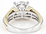 Moissanite platineve and 14k yellow gold over sterling silver ring 3.90ctw DEW