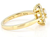 Moissanite 14k yellow gold over sterling silver ring .93ctw DEW