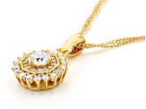 Moissanite 14k yellow gold over sterling silver pendant .92ctw DEW