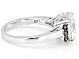 Moissanite And Blue Diamond Platineve Ring 4.31ctw DEW