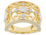 Moissanite 14k yellow gold over sterling silver ring .60ctw DEW