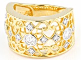 Moissanite 14k yellow gold over sterling silver ring .60ctw DEW