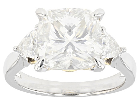 Moissanite platineve and 14k yellow gold over silver ring 5.62ctw DEW