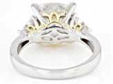 Moissanite platineve and 14k yellow gold over silver ring 5.62ctw DEW