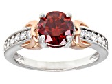 Red and Colorless Moissanite Platineve Ring 1.40ctw DEW.