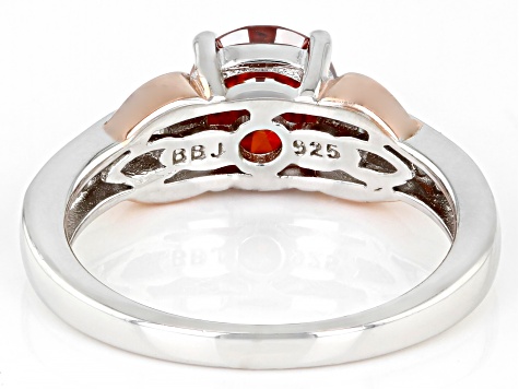 Red and Colorless Moissanite Platineve Ring 1.40ctw DEW