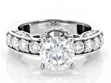 Moissanite Platineve Ring 3.14ctw DEW