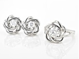 Moissanite Platineve Ring And Earring Set 2.20ctw DEW