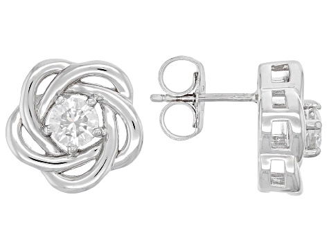 Moissanite Platineve Ring And Earring Set 2.20ctw DEW