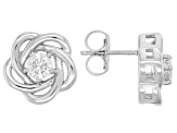 Moissanite Platineve Ring And Earring Set 2.20ctw DEW