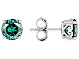 Green moissanite platineve stud earrings 3.00ctw DEW.