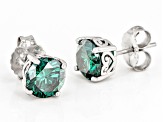 Green moissanite platineve stud earrings 3.00ctw DEW.