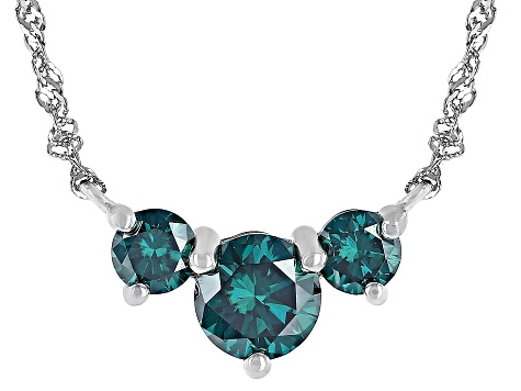 Green Moissanite Platineve Necklace 2.50ctw DEW.