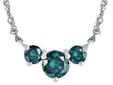 Green Moissanite Platineve Necklace 2.50ctw DEW.