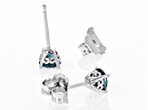 Green moissanite platineve stud earrings 1.00ctw DEW.