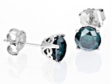 Green moissanite platineve stud earrings 2.00ctw DEW.