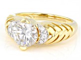 Moissanite 14k Yellow Gold Over Silver Ring 1.96ctw DEW