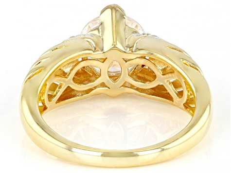 Moissanite 14k Yellow Gold Over Silver Ring 1.96ctw DEW