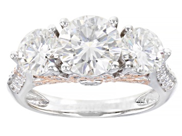 Picture of Moissanite Platineve and 14k Rose Gold Over Silver Ring 4.00ctw DEW