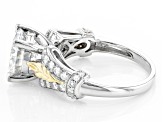 Moissanite Platineve and 14k Yellow Gold Over Silver Ring 3.22ctw DEW