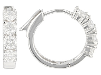 Picture of Moissanite Platineve Hoop Earrings 1.28ctw D.E.W