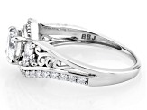Moissanite Platineve Bypass Ring 1.22ctw DEW