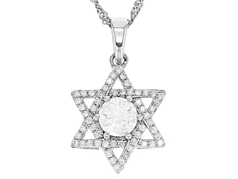 Moissanite Platineve Star Of David Pendant 1.34ctw DEW