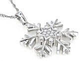 Moissanite Platineve Snowflake Pendant .32ctw DEW